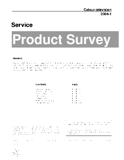 . Various product survey 2004-1 524  . Various TV model naar chassis product_survey_2004-1_524.pdf