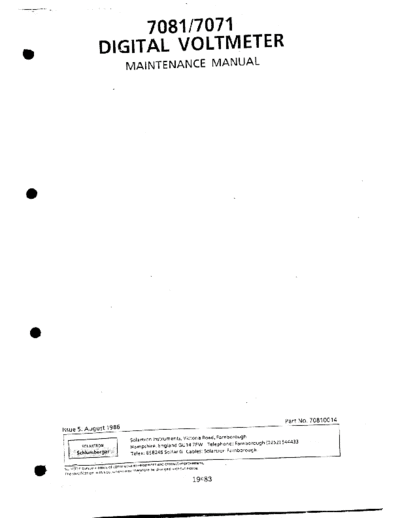 SOLARTRON  INCOMPLETE Solartron 7081 Voltmeter Service Manual  . Rare and Ancient Equipment SOLARTRON _INCOMPLETE_Solartron_7081_Voltmeter_Service_Manual.pdf