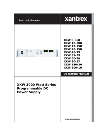 SORENSEN XANTREX  XKW Series User  . Rare and Ancient Equipment SORENSEN XANTREX  XKW Series User.pdf