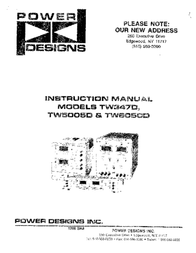 . Various POWER DESIGNS TW347D 252CTW5005D 252CTW6050D  Instruction  . Various Power Designs POWER DESIGNS TW347D_252CTW5005D_252CTW6050D  Instruction.pdf