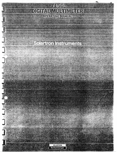 SOLARTRON INCOMPLETE   7150 Digital Multimeter User Manual  . Rare and Ancient Equipment SOLARTRON _INCOMPLETE_Solartron_7150_Digital_Multimeter_User_Manual.pdf