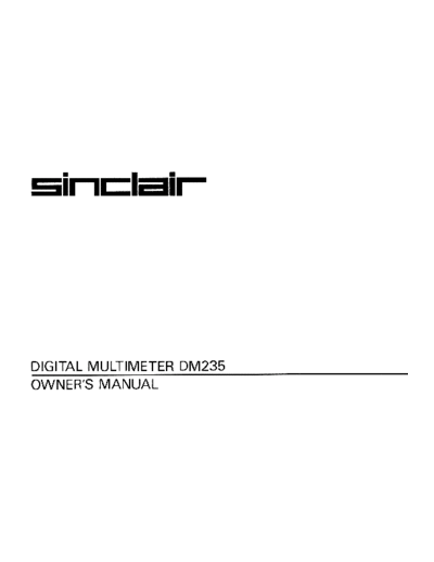 Sinclair DM235  . Rare and Ancient Equipment Sinclair DM235.pdf
