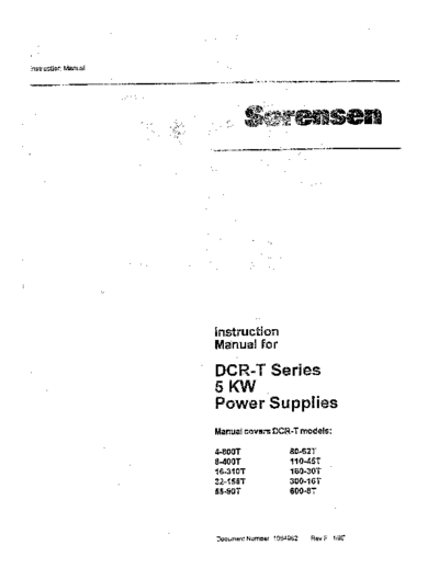 SORENSEN DCR-T Series Instruction  . Rare and Ancient Equipment SORENSEN SORENSEN DCR-T Series Instruction.pdf
