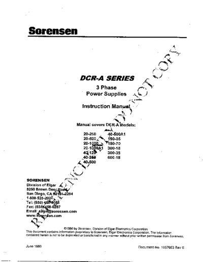 SORENSEN DCR-A Series 3-Phase Power Supplies Instruction  . Rare and Ancient Equipment SORENSEN SORENSEN DCR-A Series 3-Phase Power Supplies Instruction.pdf
