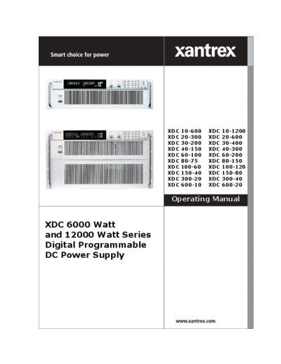 SORENSEN XANTREX  XDC Series Operating  . Rare and Ancient Equipment SORENSEN XANTREX  XDC Series Operating.pdf