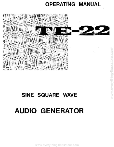 Taylor taylor te-22 sine-square wave audio signal generator  . Rare and Ancient Equipment Taylor taylor_te-22_sine-square_wave_audio_signal_generator.pdf