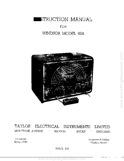 Taylor taylor windsor model 66a signal generator  . Rare and Ancient Equipment Taylor taylor_windsor_model_66a_signal_generator.pdf