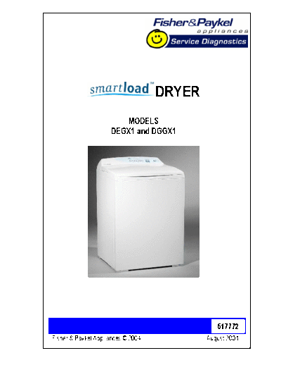 Fisher 517772 Fisher   Paykel DEGX1 and DGGX1 SmartLoad Dryer  . Rare and Ancient Equipment Fisher 517772 Fisher _ Paykel DEGX1 and DGGX1 SmartLoad Dryer.pdf