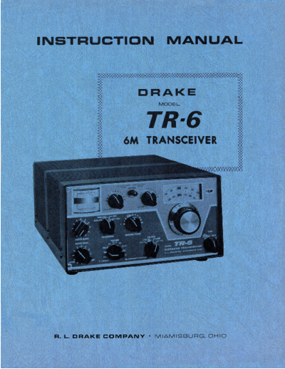 Drake tr-6 manual  . Rare and Ancient Equipment Drake drake_tr-6_manual.pdf