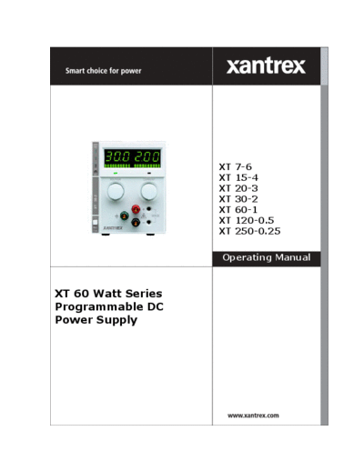 SORENSEN XANTREX XT 15-4  . Rare and Ancient Equipment SORENSEN XANTREX XT 15-4.pdf