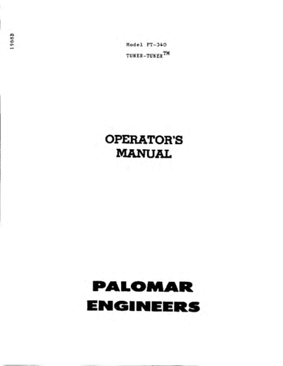 Palomar pt-340 manualx  . Rare and Ancient Equipment Palomar pt-340 manualx.pdf