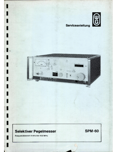 Wandel Golterman SPM-60 Serviceanleitung  . Rare and Ancient Equipment Wandel Golterman SPM-60 Serviceanleitung.pdf