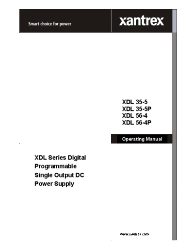 SORENSEN Xantrex XDL Series  Operating Manual  . Rare and Ancient Equipment SORENSEN Xantrex XDL Series  Operating Manual.pdf