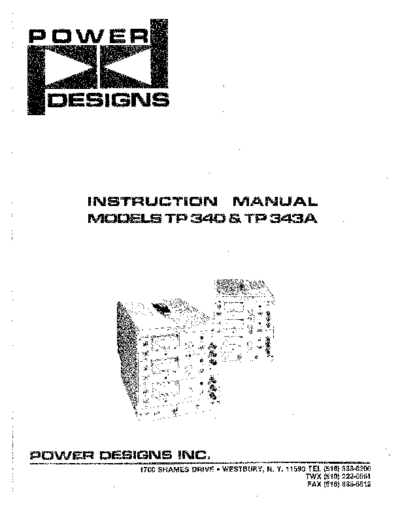 . Various POWER DESIGNS TB343A Instruction  . Various Power Designs POWER DESIGNS TB343A Instruction.pdf