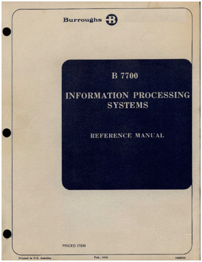 burroughs 1060233 B7700 RefMan Feb76  burroughs B7700 1060233_B7700_RefMan_Feb76.pdf