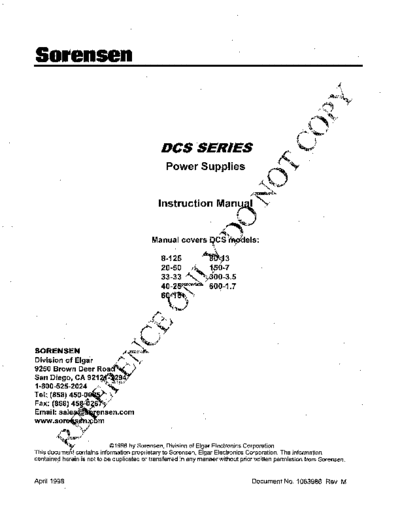 SORENSEN SORENSEN DCS Series Instruction  . Rare and Ancient Equipment SORENSEN SORENSEN DCS Series Instruction.pdf