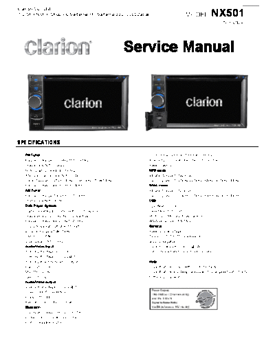 clarion Clarion NX501  clarion NX501 Clarion_NX501.pdf