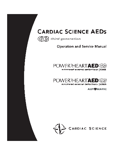 . Various CardiacScience AED G3 - Service manual  . Various Defibrillators and AEDs CardiacScience_AED_G3_-_Service_manual.pdf