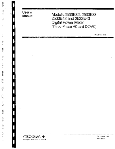 Yokogawa YOKOGAWA 2533E32 E33 E42 E43 USER  SVC  . Rare and Ancient Equipment Yokogawa YOKOGAWA 2533E32 E33 E42 E43 USER  SVC.pdf