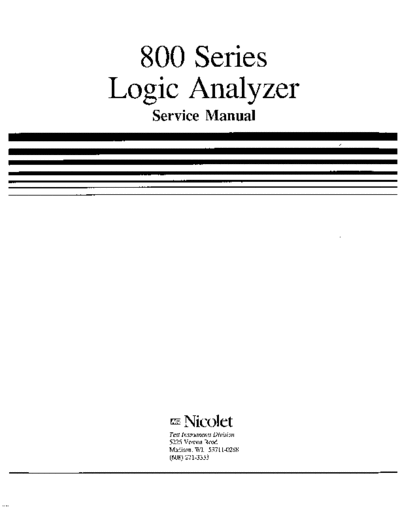 Nicolet NICOLET 800-Series Logic Analyzer (service) WW  . Rare and Ancient Equipment Nicolet NICOLET 800-Series Logic Analyzer (service) WW.pdf