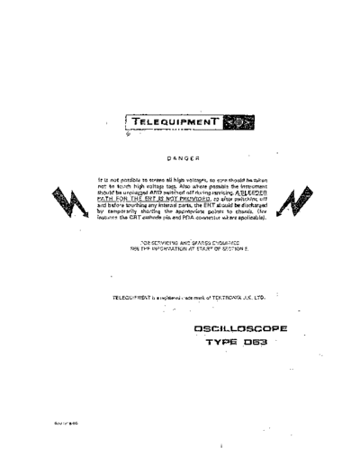 Telequipment D63 Oscilloscope Operator Manual-  D63 SERVICE AND OPERATING  . Rare and Ancient Equipment Telequipment Telequipment_D63_Oscilloscope_Operator_Manual-TELEQUIPMENT_D63_SERVICE_AND_OPERATING.pdf