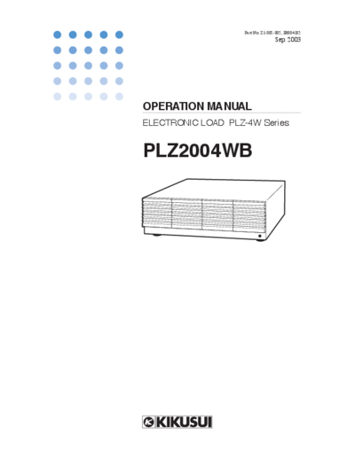 Kikusui KIKUSUI PLZ2004WB  . Rare and Ancient Equipment Kikusui KIKUSUI PLZ2004WB.pdf