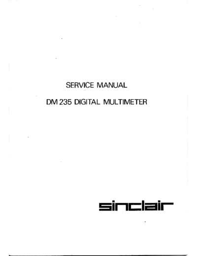 Sinclair DM235 SM  . Rare and Ancient Equipment Sinclair DM235_SM.pdf