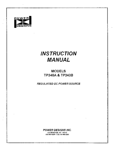 . Various POWER DESIGNS TP340A Instruction  . Various Power Designs POWER DESIGNS TP340A Instruction.pdf