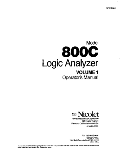 Nicolet NICOLET 800C Logic Analyzer - Vol 1 (operators) (1985) WW  . Rare and Ancient Equipment Nicolet NICOLET 800C Logic Analyzer - Vol 1 (operators) (1985) WW.pdf