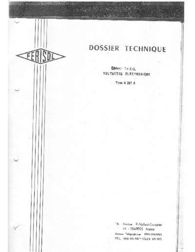 Ferisol A-207 VTVM (en Francias) WW  . Rare and Ancient Equipment Ferisol Ferisol A-207 VTVM (en Francias) WW.pdf