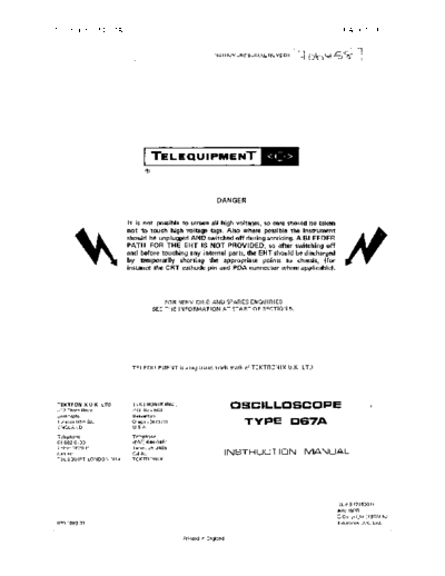 Telequipment telequipment cro d67a  . Rare and Ancient Equipment Telequipment telequipment_cro_d67a.pdf