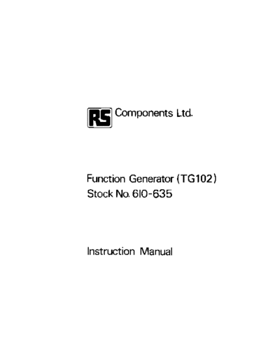 Thandar Sinclair thandar tg-102-user-manual  . Rare and Ancient Equipment Thandar Sinclair thandar_tg-102-user-manual.pdf