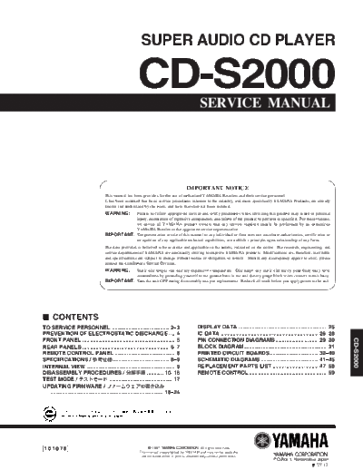 . Various yamaha cd-s2000 sm  . Various RTV yamaha_cd-s2000_sm.pdf