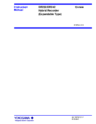Yokogawa YOKOGAWA DR232 and DR242 Instruction  . Rare and Ancient Equipment Yokogawa YOKOGAWA DR232 and DR242 Instruction.pdf