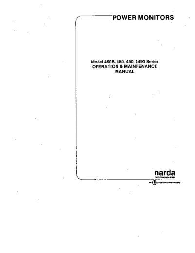 Narda Narda Power Monitor Manual  . Rare and Ancient Equipment Narda Narda_Power_Monitor_Manual.pdf