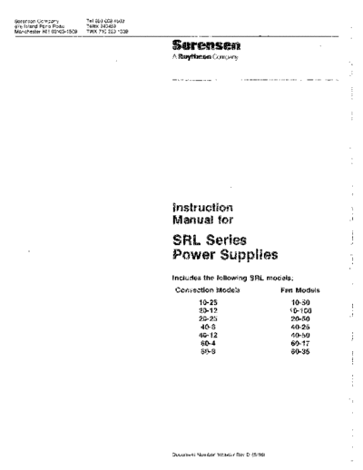 SORENSEN SORENSEN SRL Series Instruction  . Rare and Ancient Equipment SORENSEN SORENSEN SRL Series Instruction.pdf