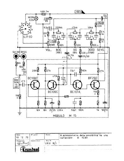 DAVOLI Davoli Lied Bass 100 Preamplifier M15 Module  . Rare and Ancient Equipment DAVOLI Davoli_Lied_Bass_100_Preamplifier_M15_Module.pdf