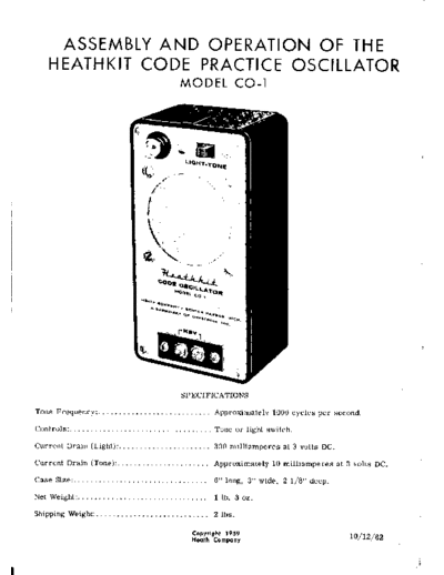 HEATHKIT co-1 manual  . Rare and Ancient Equipment HEATHKIT co-1_manual.pdf