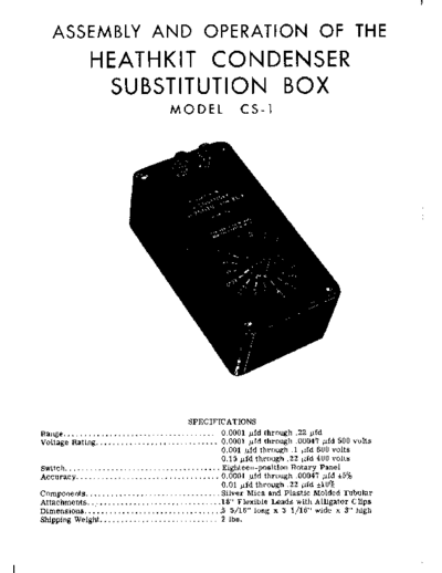 HEATHKIT cs-1 manual  . Rare and Ancient Equipment HEATHKIT cs-1_manual.pdf