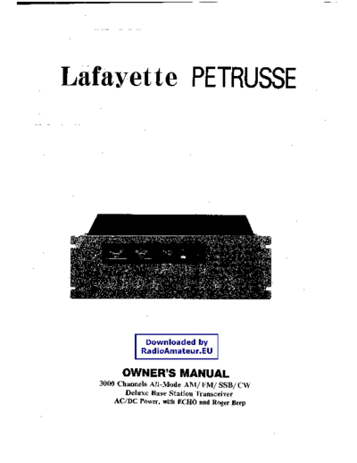 Lafayette Lafayette Petrusse user  . Rare and Ancient Equipment Lafayette Lafayette_Petrusse_user.pdf