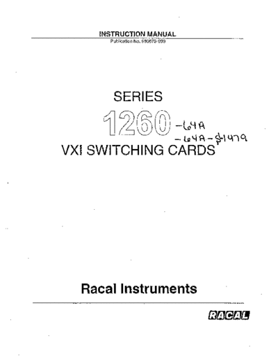 Racal RACAL 1260 Series Instruction  . Rare and Ancient Equipment Racal RACAL 1260 Series Instruction.pdf