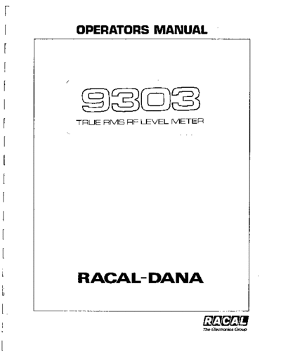 Racal RACALDANA-9303-OM  . Rare and Ancient Equipment Racal RACALDANA-9303-OM.pdf