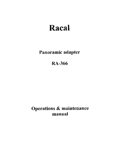 Racal RA-366 Panoramic Adapter WW  . Rare and Ancient Equipment Racal Racal RA-366 Panoramic Adapter WW.pdf