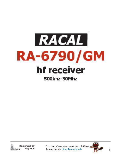 Racal Racal RA-6790 H.F. Receiver (1995) WW  . Rare and Ancient Equipment Racal Racal RA-6790 H.F. Receiver (1995) WW.pdf