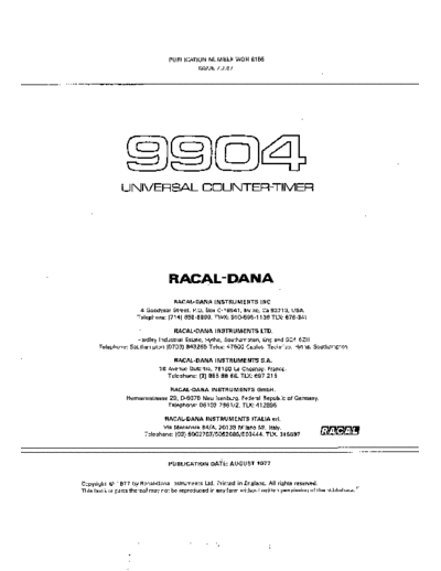 Racal -Dana Model 9904 Universal Counter-Timer - maint (1977) WW  . Rare and Ancient Equipment Racal Racal-Dana Model 9904 Universal Counter-Timer - maint (1977) WW.pdf