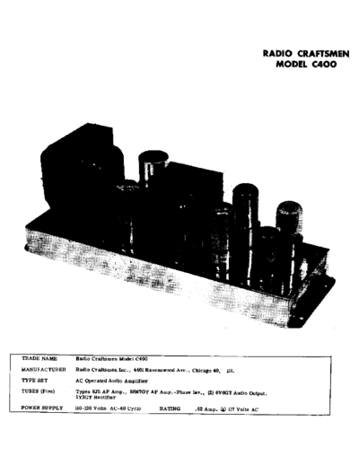 CRAFTSMEN hfe craftsmen c400 service info en  . Rare and Ancient Equipment CRAFTSMEN C400 hfe_craftsmen_c400_service_info_en.pdf