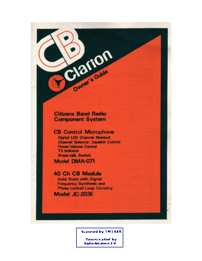 . Various CB Clarion DMA-071 JC-203E user  . Various Inne CB_Clarion_DMA-071_JC-203E_user.pdf