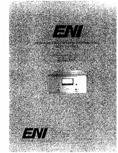 . Various ENI 3100LA Operating & Service Instructions  . Various Inne ENI 3100LA Operating & Service Instructions.pdf