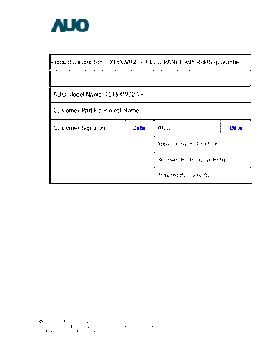. Various Panel AUO T315XW02 VF 1 [DS]  . Various LCD Panels Panel_AUO_T315XW02_VF_1_[DS].pdf