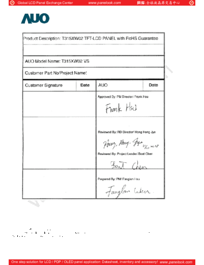 . Various Panel AUO T315XW02 VS 0 [DS]  . Various LCD Panels Panel_AUO_T315XW02_VS_0_[DS].pdf